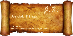 Jandek Kinga névjegykártya